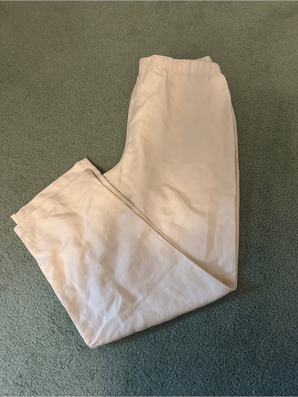 Abercrombie Womens Casual Cream Elastic-Waist Pants